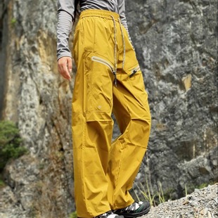 百搭 女反光徒步登山裤 户外登山三防泼水冲锋裤 男直筒休闲裤