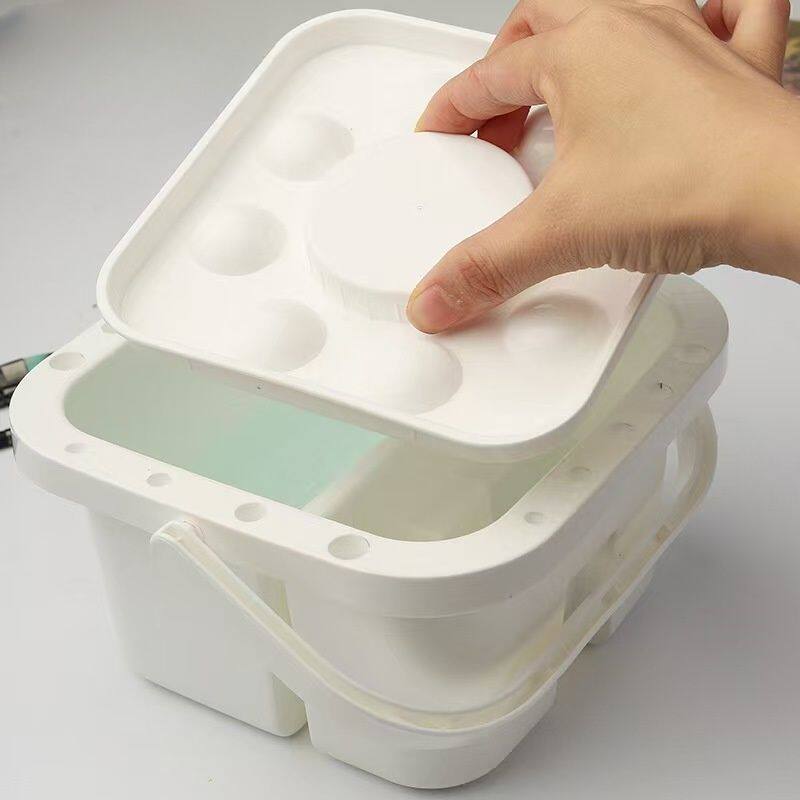 美术生二合一升级手提多功能洗笔桶水粉水彩丙烯绘画涮笔筒