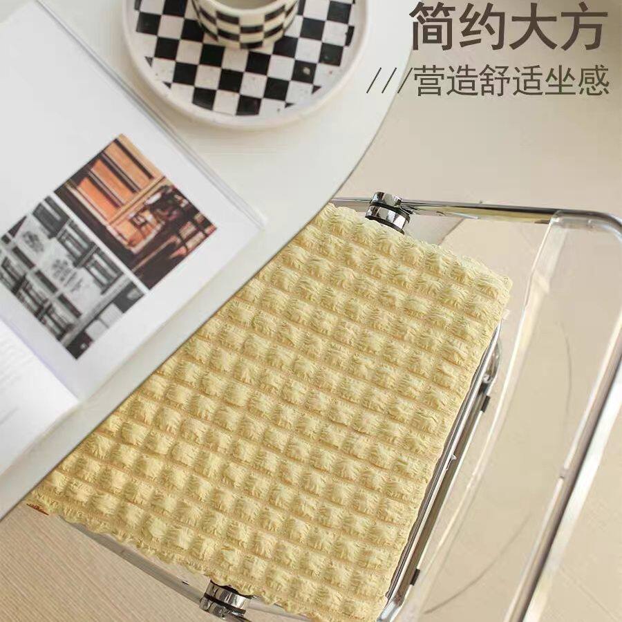 办公室椅垫防滑通用客厅餐椅垫子椅背套装法式家用泡泡布加厚坐垫
