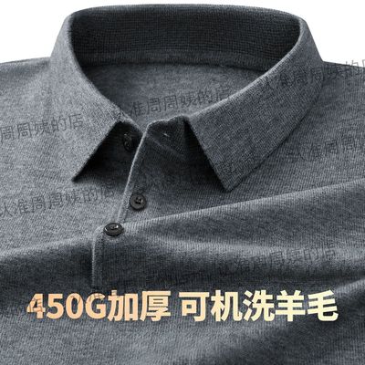 春秋薄款毛衣男士休闲翻领长袖