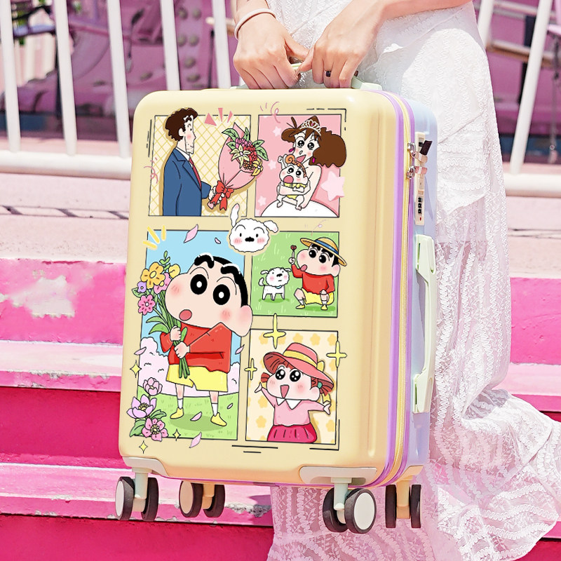 卡通多巴胺拼色行李箱女2025新款24寸旅行登机可定制拉杆密码皮箱
