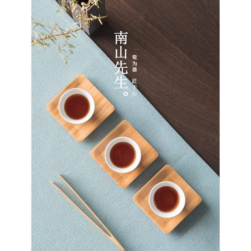 夫竹茶杯垫功茶道配件竹制防烫意杯垫隔创意热茶托竹意-ZY-套装