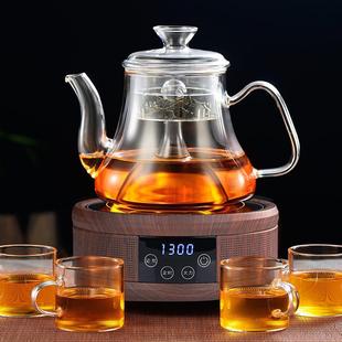 6004透玻璃泡茶壶壶明玻璃大草容量花 电陶炉加热蒸茶家用高硼硅F