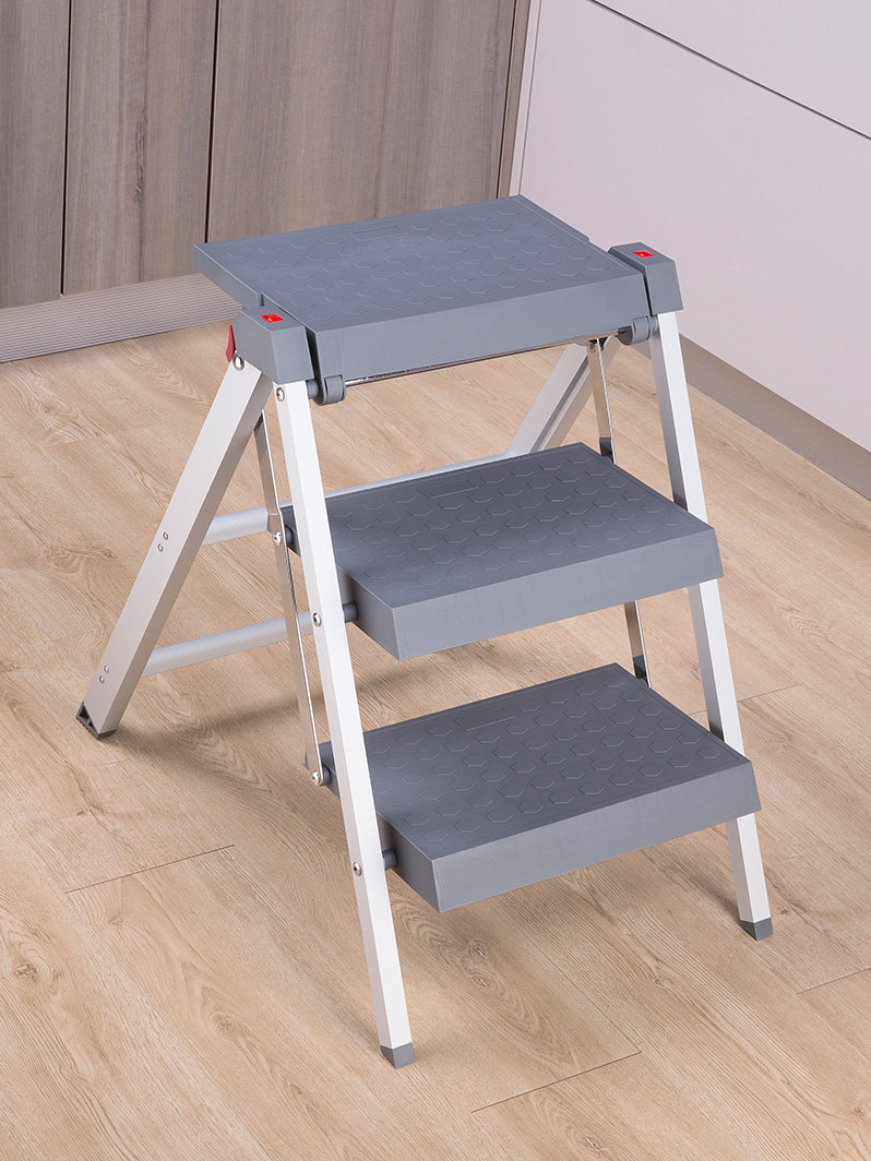 雅乐多功能家用梯子折叠梯伸缩加厚铝合金人字梯厨房三步小梯凳.