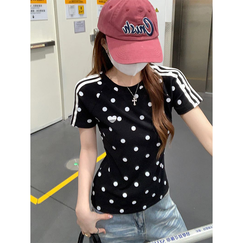 [巨好看不撞款]波点短袖女修身款