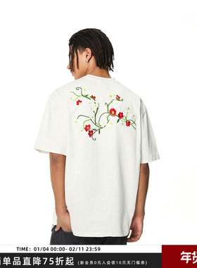 【Achock官方店】美式刺绣短袖T恤男女25ss新款潮牌嘻哈宽松短袖