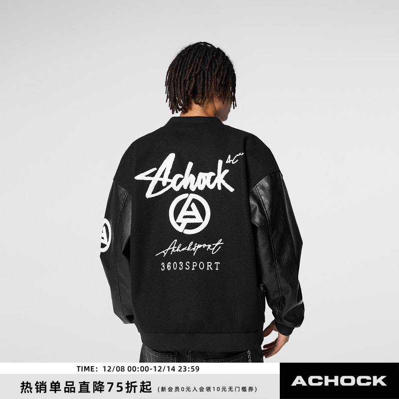 Achock美式潮牌复古棒球服外套
