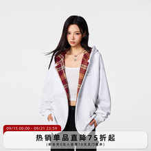 【Achock官方店】logo刺绣美式连帽卫衣男女潮牌高街秋冬新款开衫