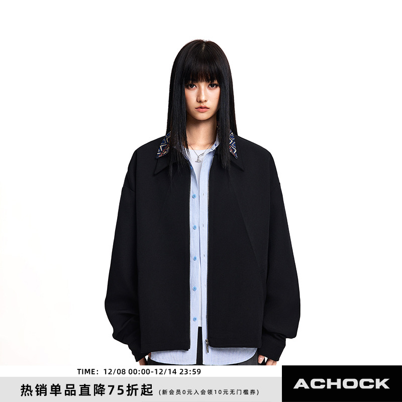 【Achock官方店】潮流简约基础拼接立体裁剪外套cleanfit新款夹克