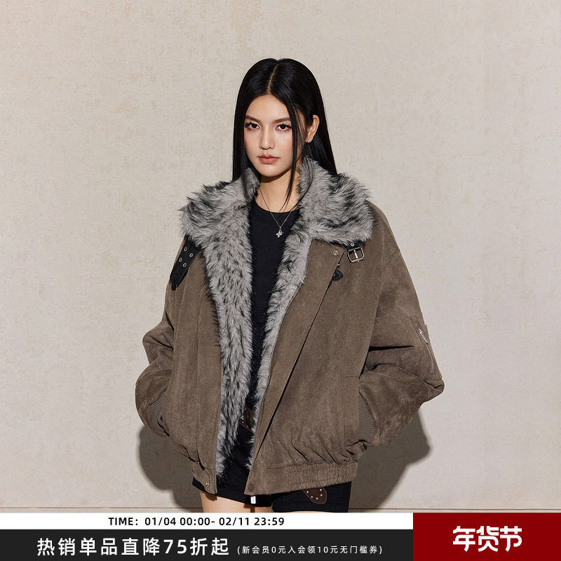 【Achock官方店】座山雕美拉德肌理感外套冬刺绣加厚保暖棉服男女,男装,棉衣,淘宝优惠券,粉丝福利购,淘宝优惠卷