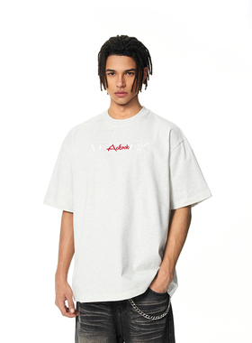 【Achock官方店】logo刺绣短袖T恤男女25ss新款潮牌美式宽松短袖