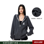 拼格情侣外套 Achock官方店 简约连帽毛衣宽松慵懒风针织衫