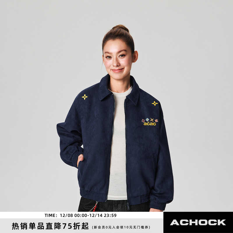 【Achock官方店】秋冬新款四时花境刺绣外套美式潮牌防风情侣夹克