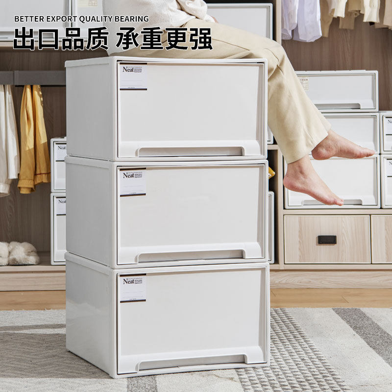 抽屉式收纳箱塑料透明衣柜收纳盒衣物整理箱衣服储物箱收纳柜柜子