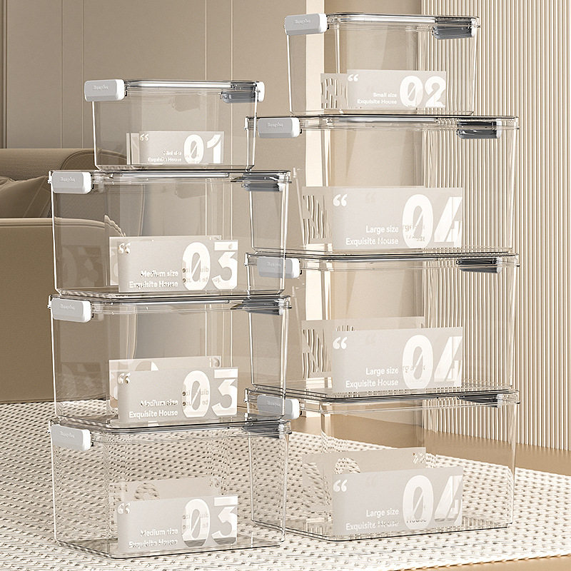 透明收纳箱家用车用衣服玩具零食后备整理箱储物箱子塑料筐收纳盒