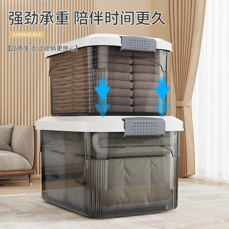 超大容量透明收纳箱家用收纳盒玩具医药储物箱零食衣服裤子整理箱