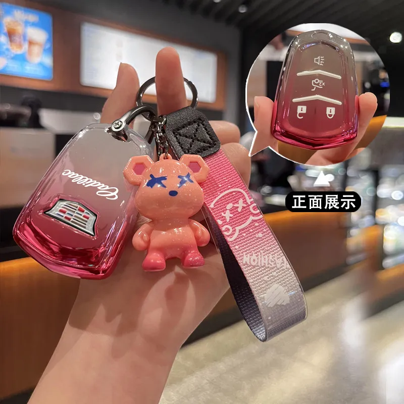 适用于凯迪拉克xt5钥匙套xt4 xt6女壳atsl ct5 ct6 xts包扣时尚sy