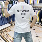 潮流个性 新款 字母印花修身 百搭半袖 男短袖 上衣男体恤衫 t恤男夏季