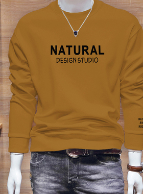 卫衣男圆领2024秋季新款爆款潮流字母印花上衣欧货潮牌休闲长袖男