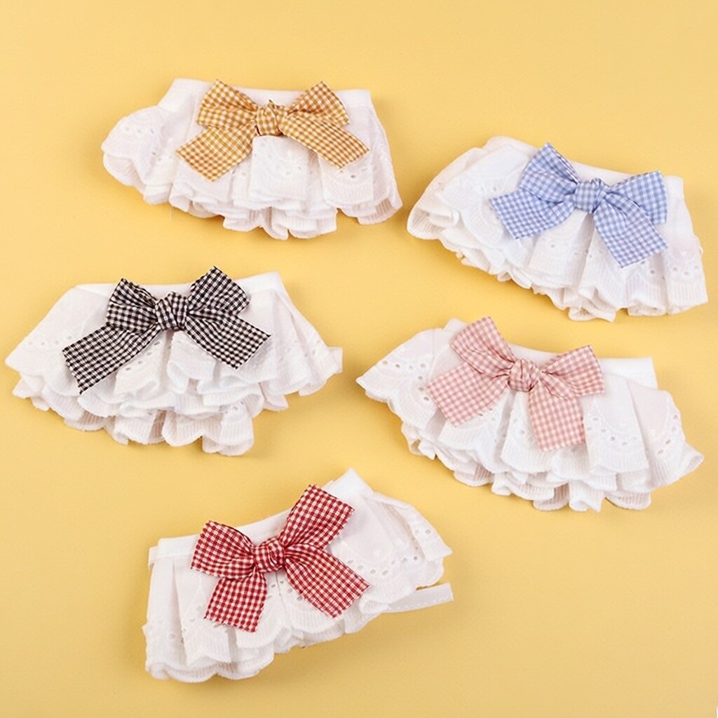 猫咪围兜口水巾狗狗可爱围脖围巾格子蕾丝蝴蝶结项圈围嘴宠物装饰