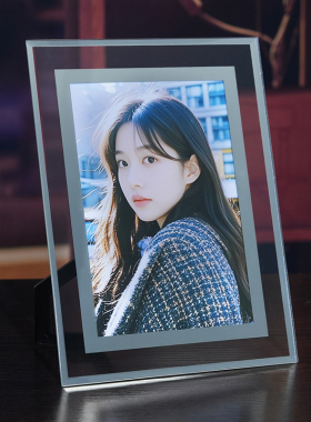 简约玻璃水晶透明六七寸情侣镜框6寸7寸A4婚纱照照片相框空框摆台