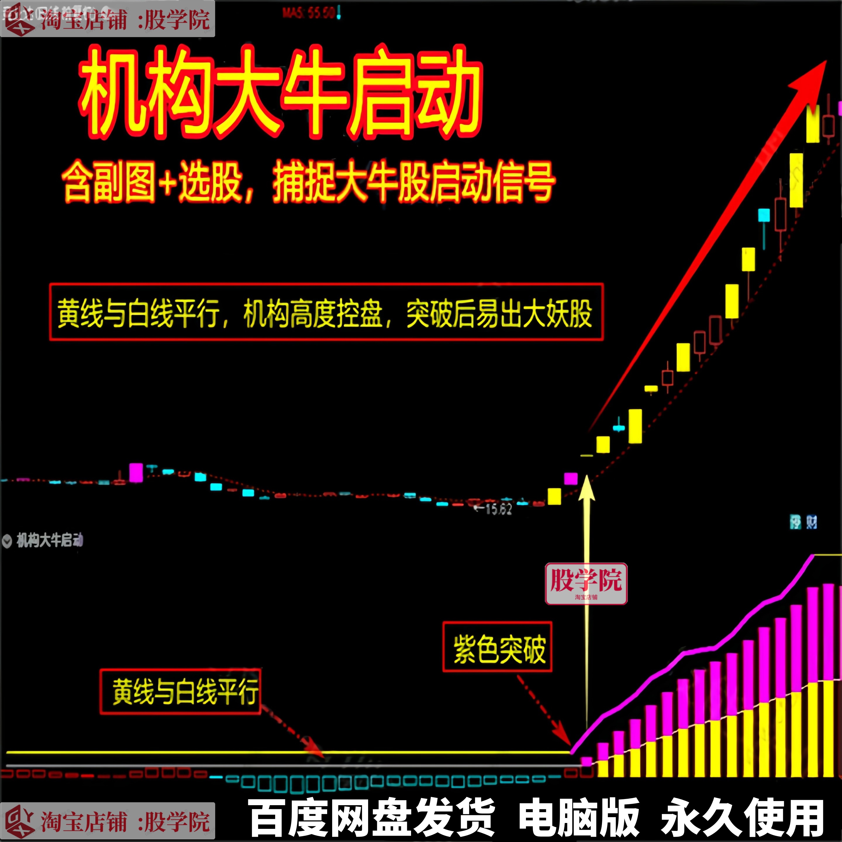 机构大牛启动副图选股主力资金操盘捕捉资金信号通达信电脑版指标