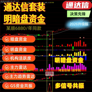 2026通达信主力暗盘资金决策先锋GS信号AI机构活跃度主力雷达指标