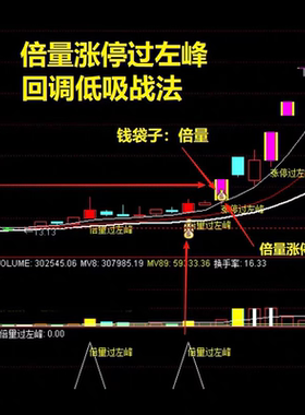 倍量涨停过左峰倍量指标公式回调低吸战法三浪回调阴低吸龙回头