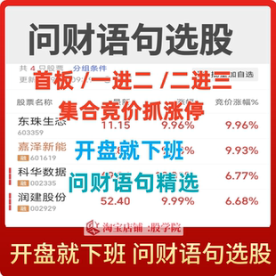 2025同花顺问财语句 问财实战选股首板集合竞价付费知识 问财策略