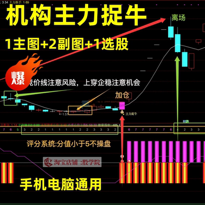 机构主力捉牛追踪高胜率狂牛起爆点控盘擒龙吸筹短线龙头股票指标