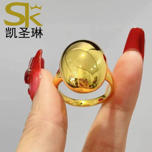 凯圣琳女款足金戒指5D硬金新款