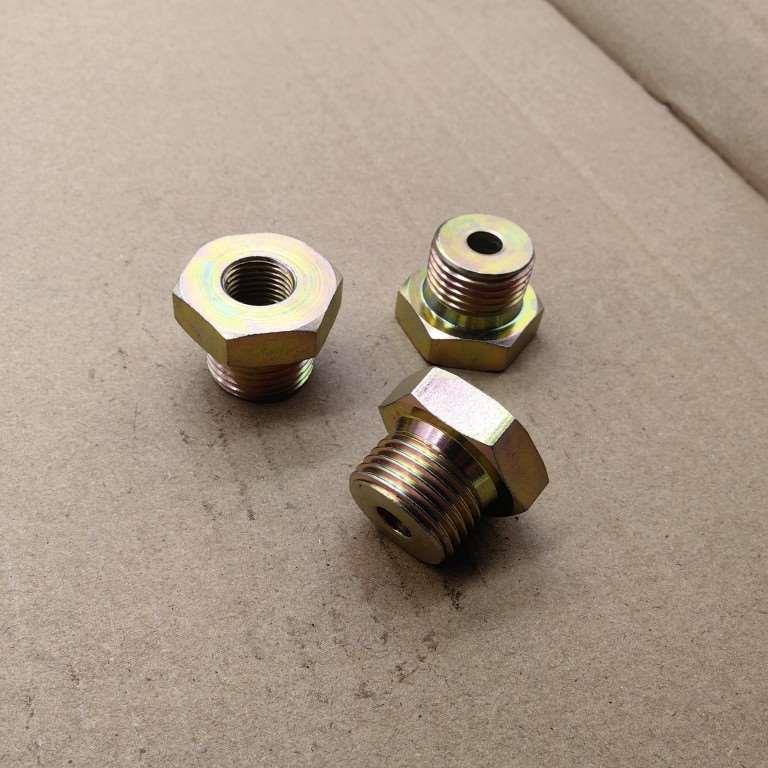 补芯外丝G1/2组-转内丝G1/4直牙高压铁接头外表镀锌4分变2分0204