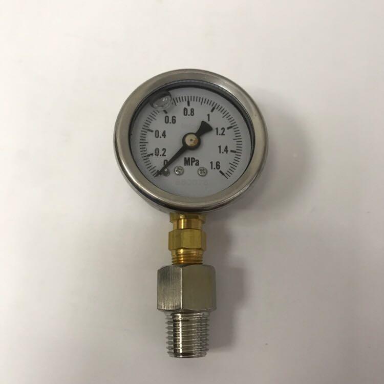 YTN-40 0~1.6mpa 耐振压力表 直径47mm 铜螺纹加不锈钢接头NPT1/4