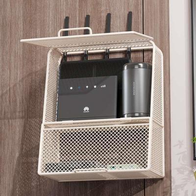 墙上置物架墙壁路由器收纳盒机顶盒挂墙放置架免打孔盒子wifi宽带