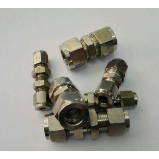 直通双卡套穿板接头 可卡外径6mm 8mm 10mm 卡304不锈钢钢管 铁管