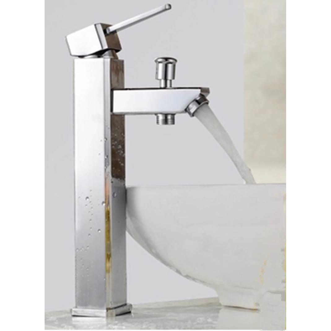 铜面盆冷热加高水龙头洗脸盆洗手盆台盆艺术盆龙头单孔双用水龙头