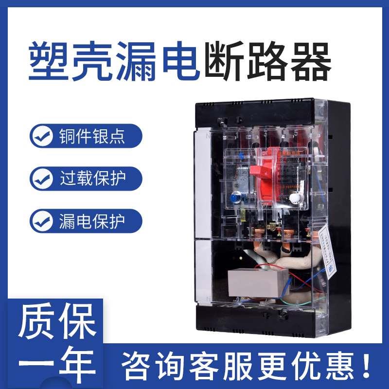 厂家直销DZ25L-200/4300 63A 100A 160A 200A 250A 漏电断路器 4P