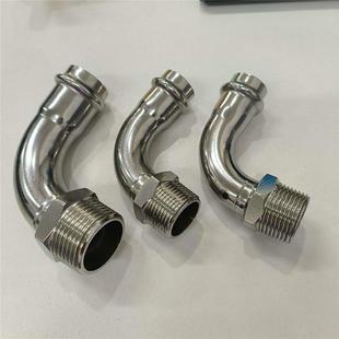 304 316薄壁不锈钢卡压管件 外螺纹弯头90度外丝螺纹弯头