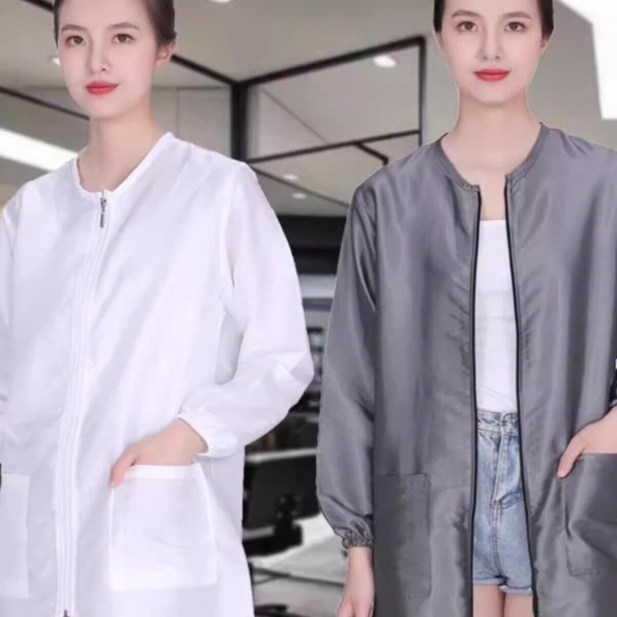 理发师工作服不沾发男女时尚防水罩衣发廊店染发围裙烫染师专用