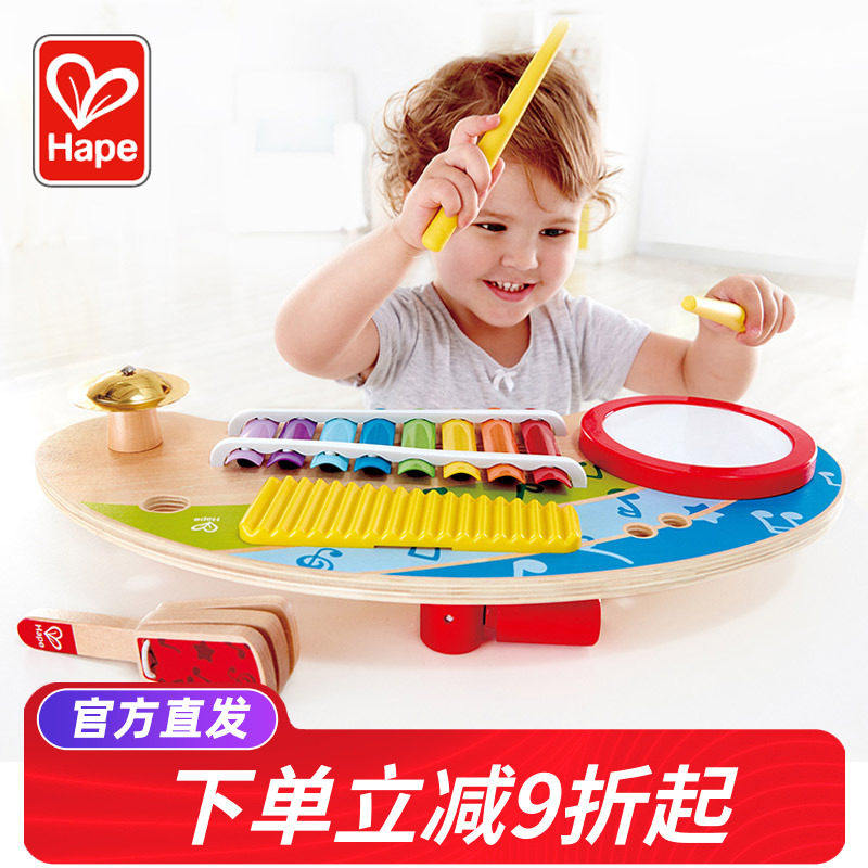 Hape 儿童手敲琴小木琴八音益智玩具婴幼儿宝宝生日礼物1-2-3周.
