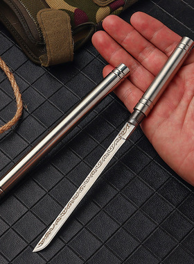 全钢霸王棍茶刀家用水果削皮牛排手把肉刀露营随身携带露营工具刀