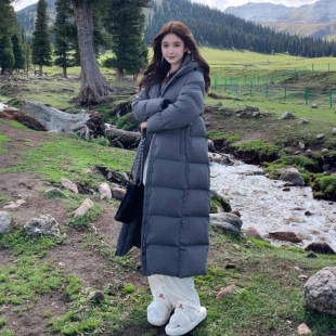 白鹅绒超长款东北一件过冬加厚保暖到脚踝冬季情侣羽绒服男女外套