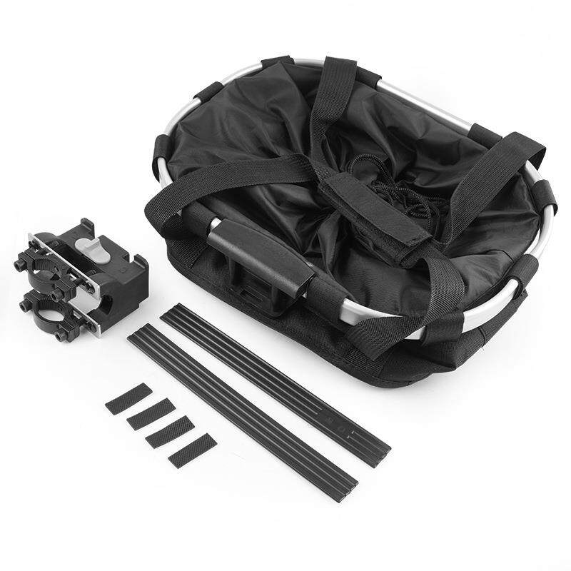 山地自防行车车篮子前车筐车162401车子折叠菜篮帆布山地篮车篓水