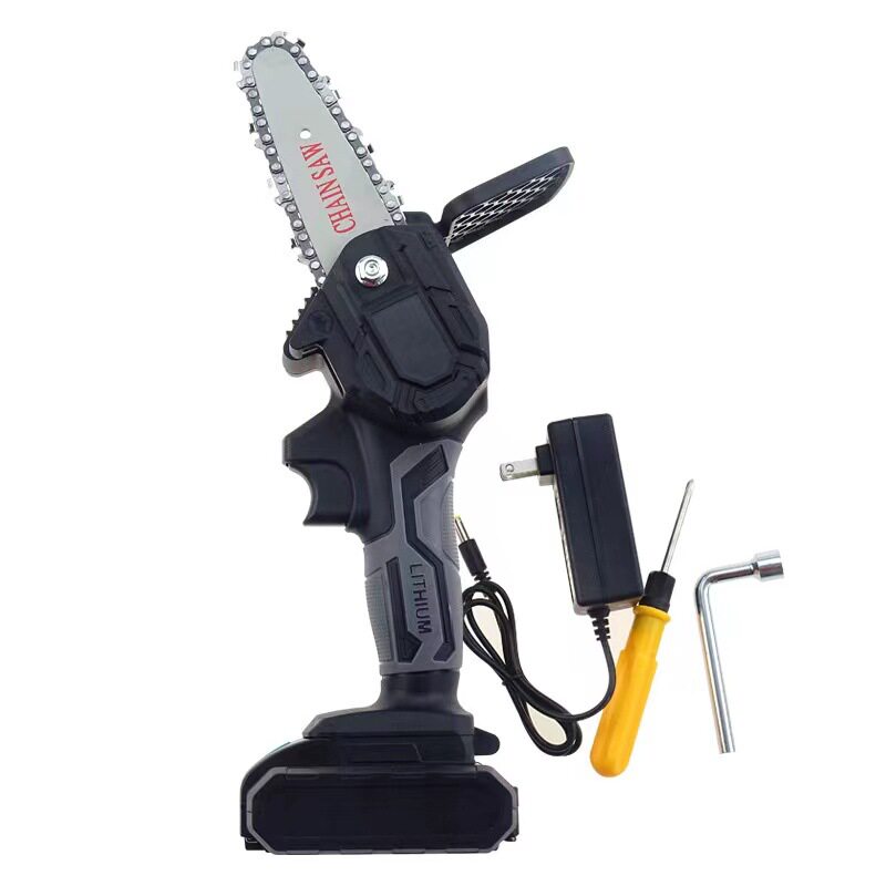 迷你4寸小型充电式电链锯 园林伐木 电锯 电动手锯 锂电修枝锯