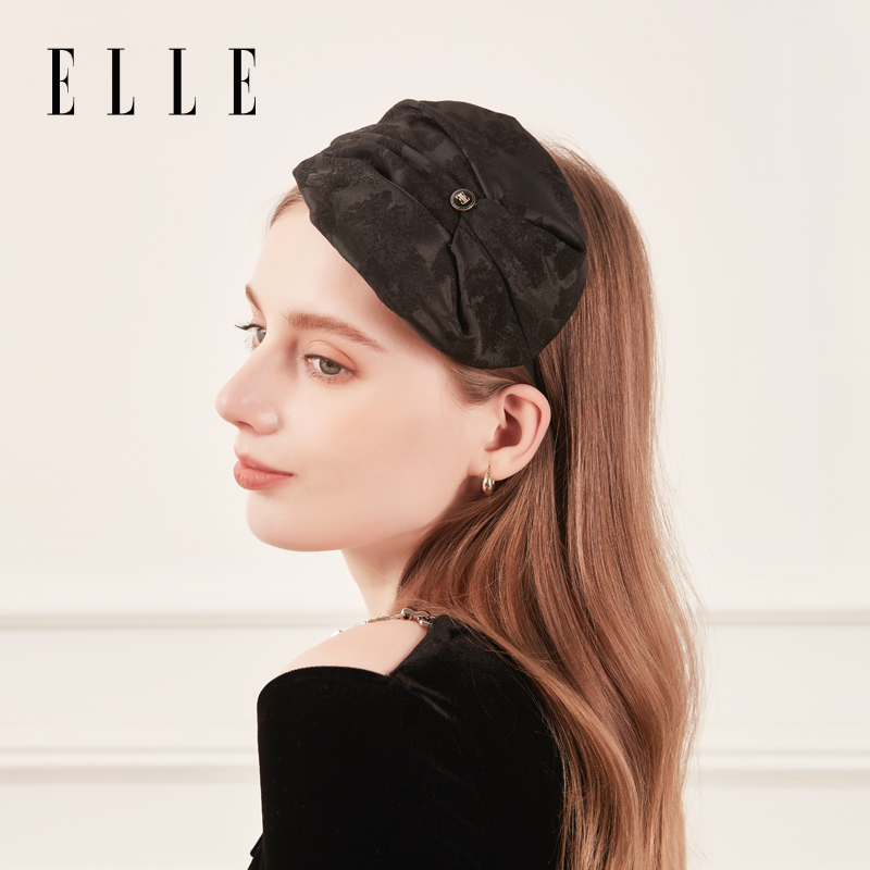 ELLE发箍女户外时尚百搭高颅顶高级感复古提花发饰头饰送礼礼盒装