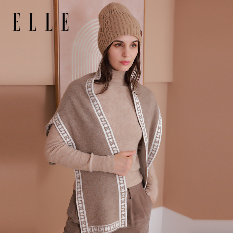 ELLE秋冬季女士保暖披肩