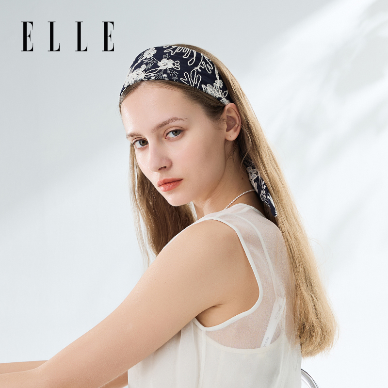 ELLE发带丝巾女2025新款高级感发饰高马尾头饰日常外戴绑带式头绳