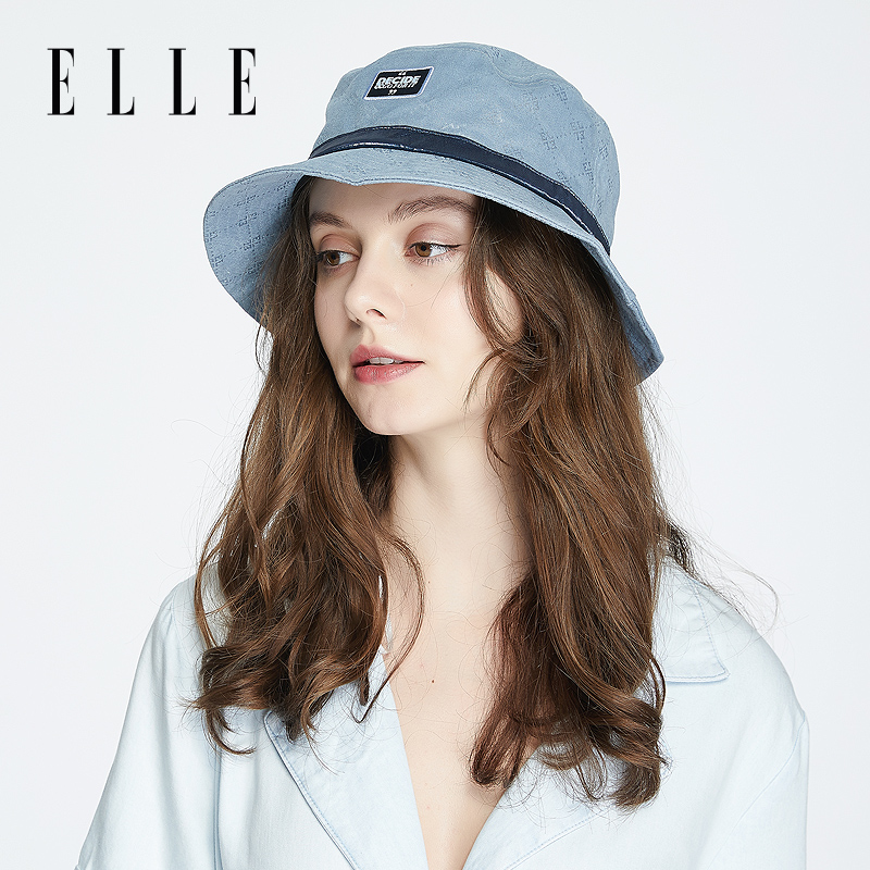 elle秋季新品防晒纯棉显脸渔夫帽