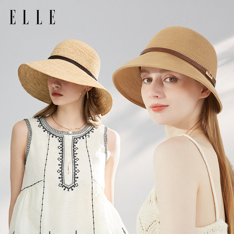 【所有姐姐的衣橱直播间】ELLE草帽女夏季海边沙滩田园风遮阳帽子