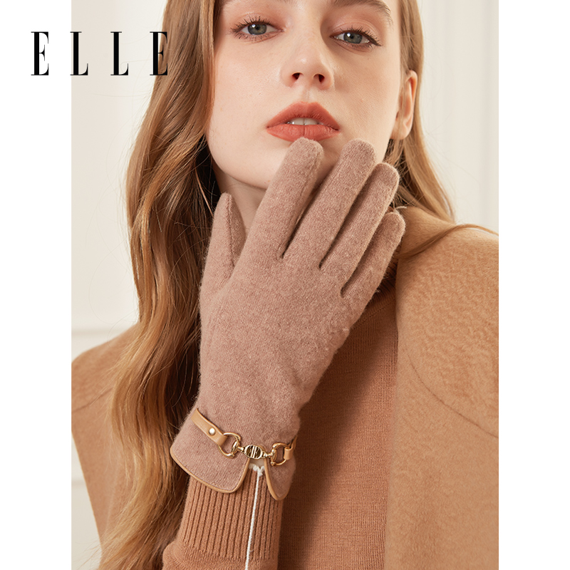 ELLE女士羊毛分指手套
